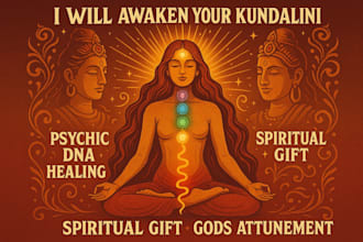 awaken your kundalini with psychic dna healing, spiritual gift, gods attunement