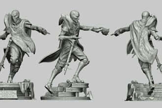 sculpt 3d statues of heroes,memorial 3d sculpture,for 3d print,stl 3d model,glb