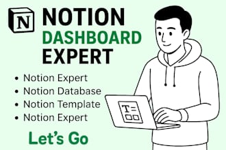 setup your notion dashboard, notion template and workflow automation