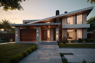 make realistic 3d architectural walkthrough and animation for your house design
