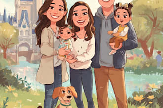 make a cute disney cartoon portrait