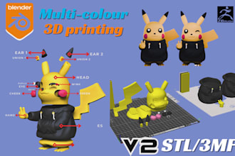 add color to 3d model convert stl to 3mf split parts convert 2d to 3d