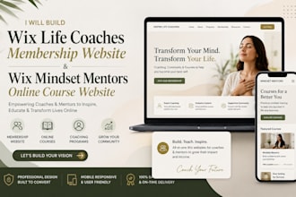 wix life coaches membership website wix mindset mentors online course website