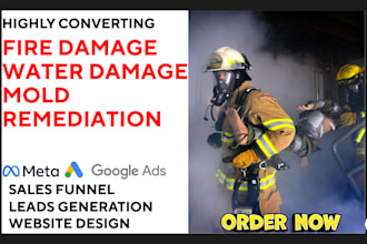 generate fire damage water damage mold remediation leads and build website
