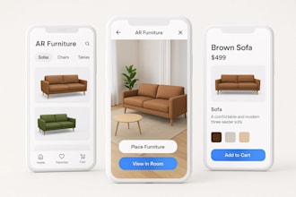 build ai ar furniture app, virtual 3d furniture app, 3d interior design app