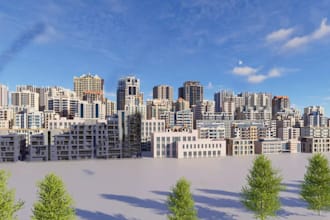 remodel 3d residential high rise building,urban apartment,capital city,visualize