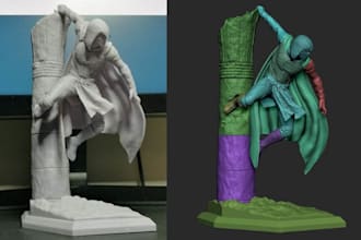 design custom 3d character model,superhero figures,figurine statues,3d print,stl