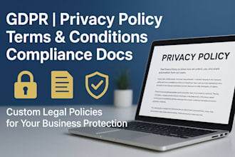 provide gdpr privacy, policies, refund, terms and condition, business compliance