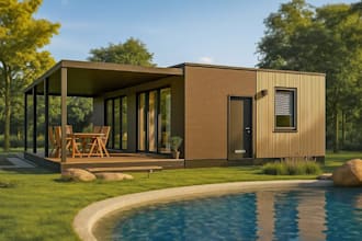 design 3dprefab,container,cottage house,modular suburban house,cgi rendering,skp