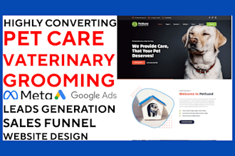 pet website veterinary animal care leads build  grooming and clinic website