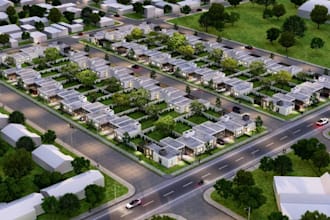 remake 3dtown house building,real estate,exterior design,sidewalk,enscape render