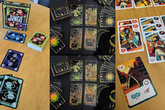 design custom card games, board games, table top, card deck, and game rule book