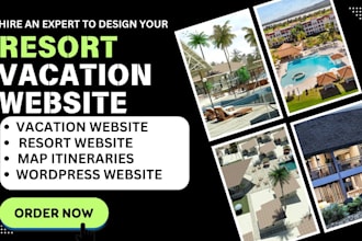 design resort website with gallery slider booking engine and guest views section