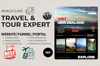 design automated travel landing page tour agency website travel sales funnel