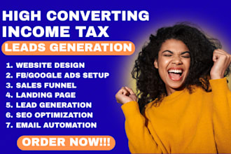generate income tax leads income tax website tax preparation tax lead generation