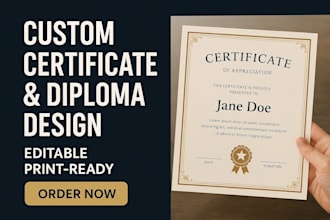 design custom certificates and diplomas with editable branding, premium quality