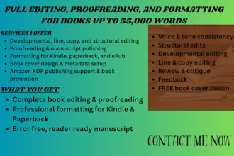 professionally proofread, edit, and format your book or novel for amazon kdp