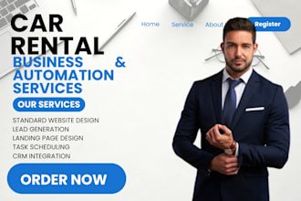 setup car rental crm car rental leads build car rental landing page website