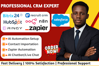 setup hubspot CRM bitrix24 recruit CRM n8n ai zapier salesforce data entry ringy