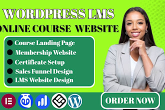 design elearning website lms learndash tutor lms wordpress website