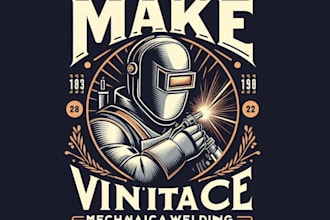 make retro high quality mechanical welding logo