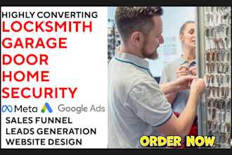 generate locksmith leads garage door home security leads and build website