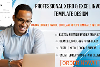 xero invoice, excel invoice, custom spreadsheet invoice design, invoice template