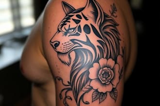 create a custom tattoo design , tattoo sleeve in realism