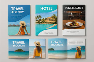 design brochures for travel agencies hotel or restaurant