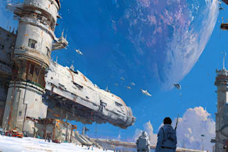 have a sci fi illustration and sci fi art
