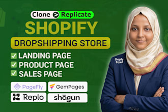 design shopify landing page or product page with replo page builder