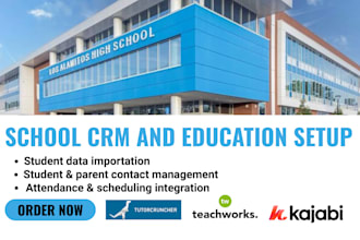 create school CRM with tutorcruncher teachworks thinkific kajabi zoho hubspot