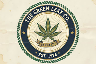 design a vintage cannabis logo for your brand