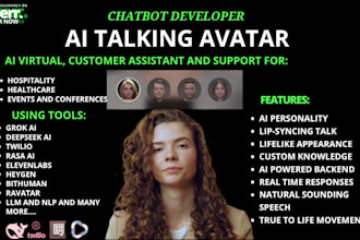 build ai avatar virtual assistant for chatbot web app using grok openai, gpt40