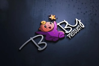 design adorable kids baby logo, baby products