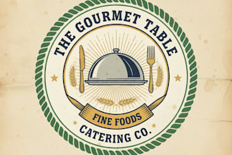 design a vintage catering logo for your food business