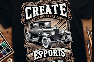 design custom t shirt classic car print logo