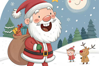 draw christmas cartoon caricature