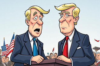 draw high quality political cartoon