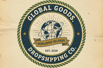 design a vintage dropshipping logo for your online store