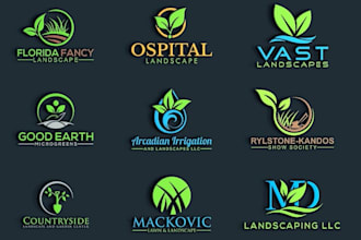design modern landscape, agriculture, and lawn care logo