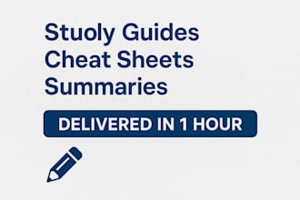 create a high quality study guide or cheat sheet in 1 hour