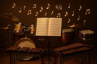 record or compose drums, xylophone, marimba, or percussion orchestral percussion