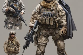 draw detailed military characters for you