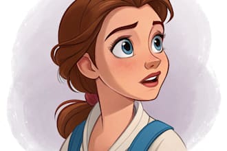 draw a portrait in semi realism disney cartoon style