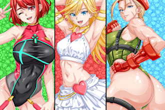 draw an anime style art illustration nsfw, stickers,  fanart