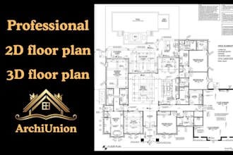 make 2d floor plan 3d floor plan architectural design, 3d rendering