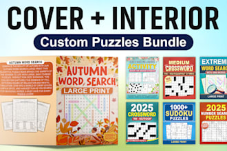 make unique puzzle books for amazon KDP sudoku, word search, crossword and more