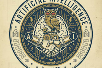 design artificial intelligence vintage logo