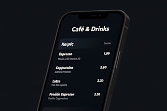 create qr menu website  fast, responsive